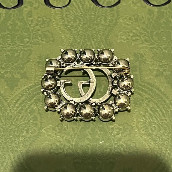 G Crystal Brooch pin initial pendant NEW - Picture 2 of 2